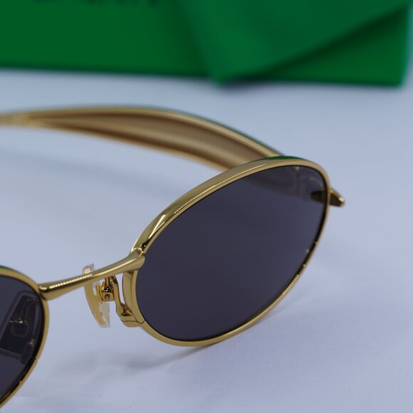 Bottega Veneta BV1386S 001 Oval Sunglasses - Gold/Grey - Picture 8 of 12